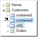 Container 'c101' dragged before container2.