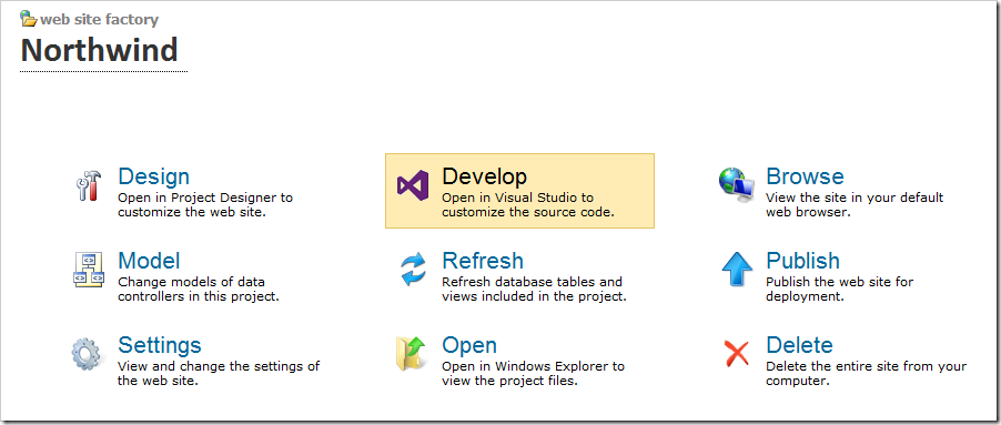 Opening Northwind project in Visual Studio.