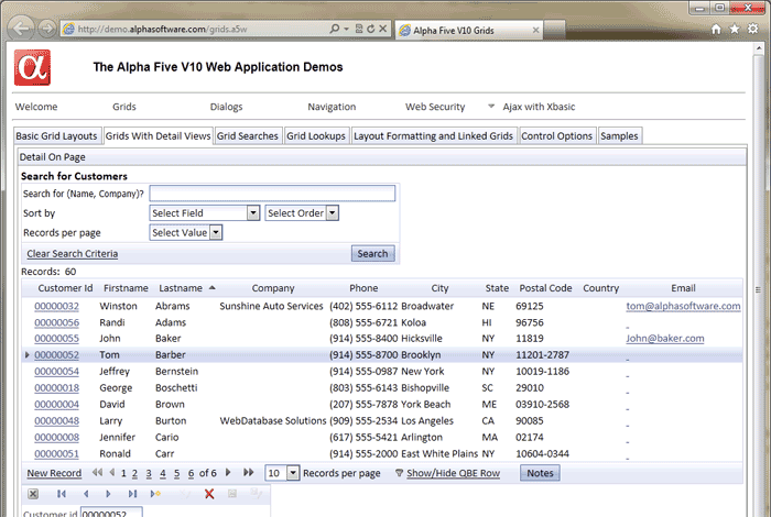 Simple Alpha Five Web Application