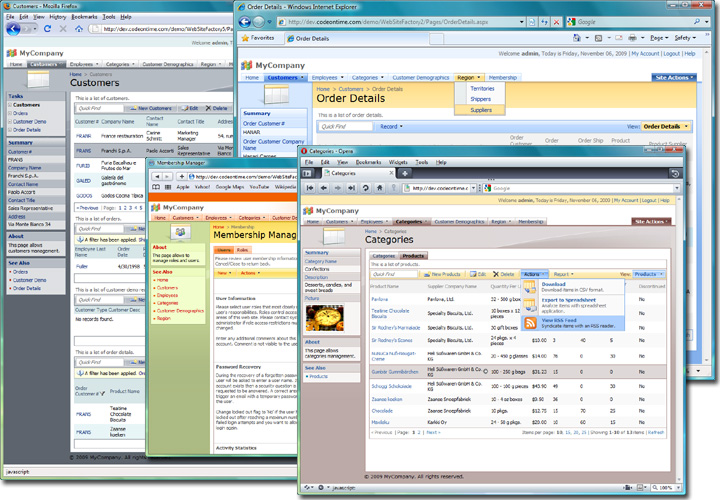 Generate stunning ASP.NET / AJAX Applications straight from your database