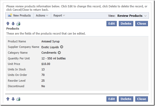 Form view allows  to start editing, delete, create new, or import a batch of records.