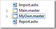 MyOwn master page in Solution Explorer