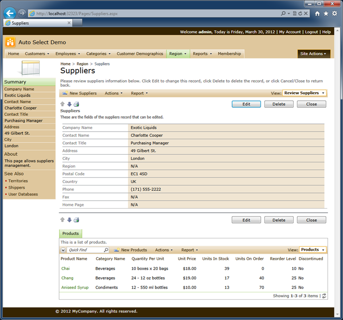 Property 'Auto Select First Row' causes automatic execution of the first action in the action group with the 'Grid' scope.