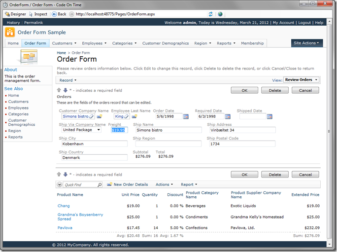 'Freight' field calculation in the Order Form 'Freight' field calculation in the Order Form