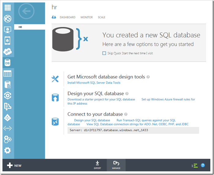 Managing the database.