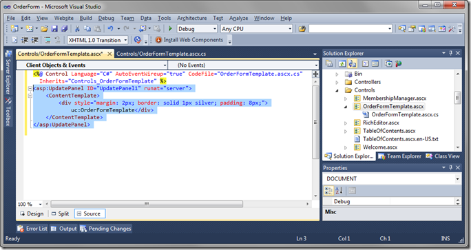 Default UpdatePanel in 'OrderFormTemplate' Default UpdatePanel in 'OrderFormTemplate'