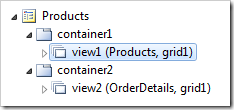 Master data view on the 'Products' page displayed in the Project Explorer