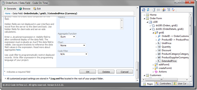 'Extended Price' Aggregate Function of 'Sum'