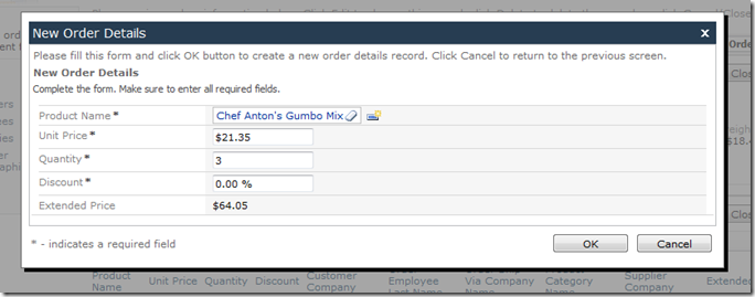 Updating 'Extended Price' Field in Code On Time web application