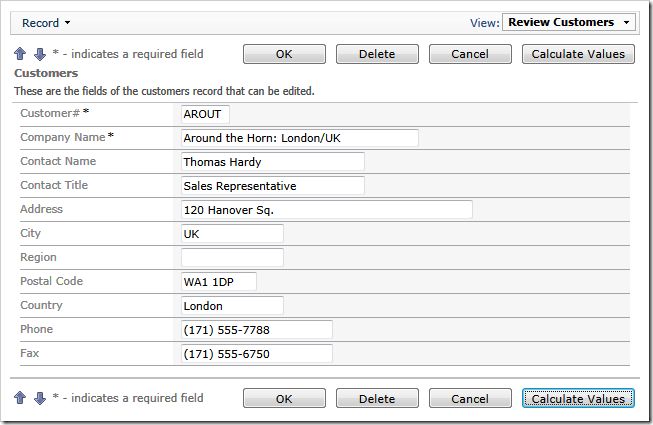 Values of fields 'City' and 'Country' are swapped. These values are also appended to the field 'Company Name'.