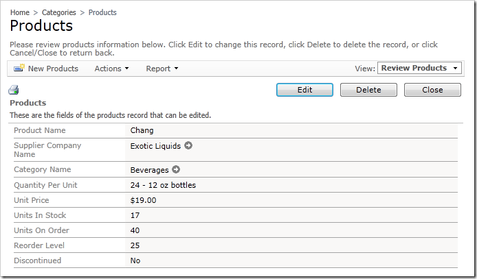 Data record referenced by a permalink