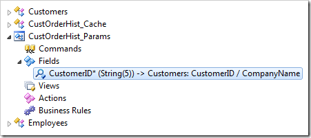 The confirmation data controller with a single lookup input field in a Code On Time web application project