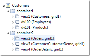 Modified 'Customers' page from Northwind sample created with Code On Time web application generator