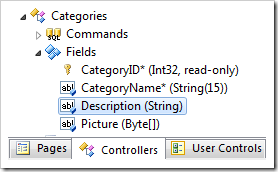 Description field of Categories controller in the Project Explorer.