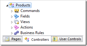 Products controller selected in the Project Explorer.