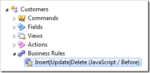 JavaScript Business Rule defined in 'Customers' data controller of the Northwind sample created with Code On Time web application generator for ASP.NET, Windows Azure, DotNetNuke, and SharePoint