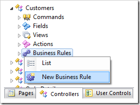 New Business Rule for Customers controller.