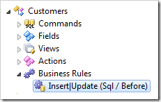 InsertUpdate business rule for Customers controller.