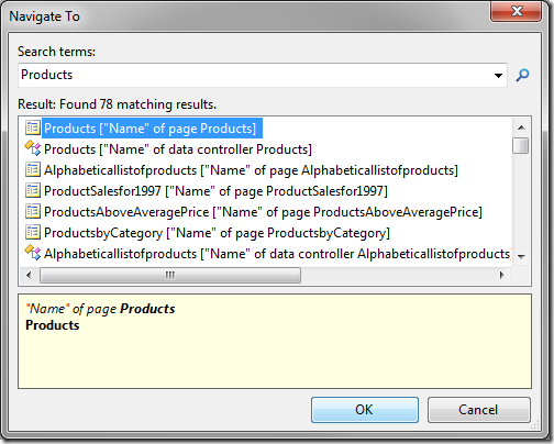 Navigate To with 'Products' as the search term. Navigate To with 'Products' as the search term.