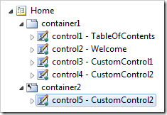 Control5, a copy of control4, placed in container2.