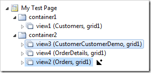 Drop data view view3 on the right side of view2.