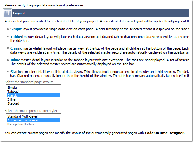 Change the menu presentation style to Advanced Two-Level.