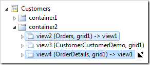 View2 dropped after view4 in the Project Explorer.