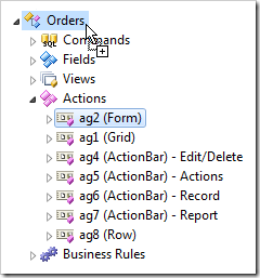 Holding Ctrl and dropping an action group onto the controller node.