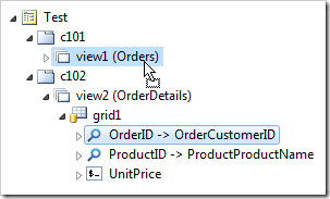 Dropping a primary key data field onto the master data view.