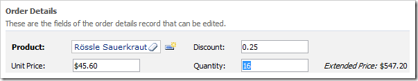 When focus is shifted away from the field, the Extended Price field will be recalculated.