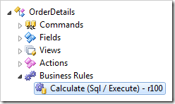 Calculate business rule in Order Details controller.