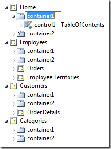 'Container2' node is in Rename mode.