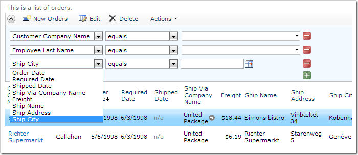 'Total' field in Order Form is not searchable or filterable.