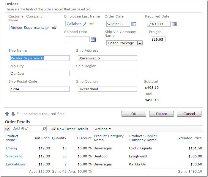 When Freight is cleared and Total is above $100, freight is calculated to be $19.95.