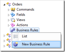 Creating a new business rule for Orders controller.