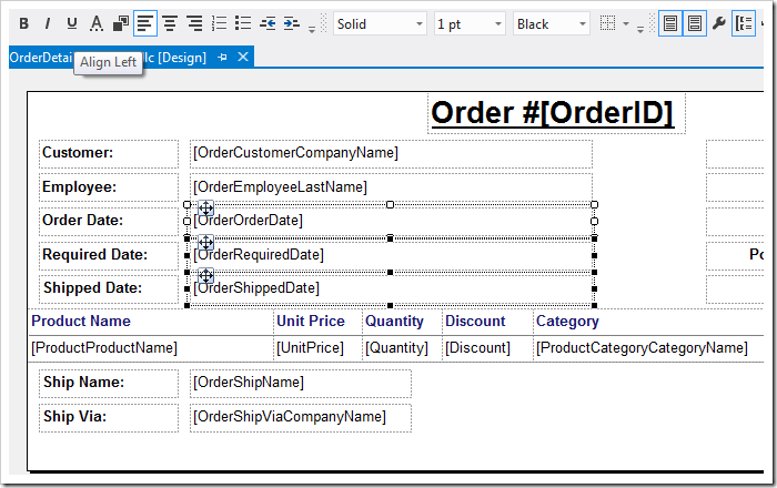 Aligning the date fields to the left. Aligning the date fields to the left.