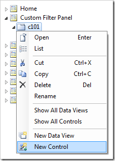 Creating a new control in container 'c101'.