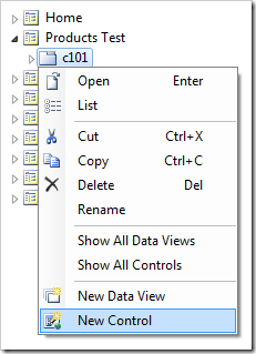 Creating a new control in the container.