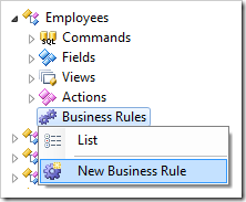 Creating a new business rule for Employees controller.