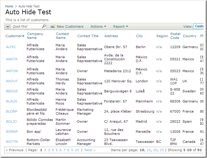 Only master data views is visible on the page.