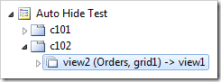 Node view1 in container c102 of page Auto Hide Test.