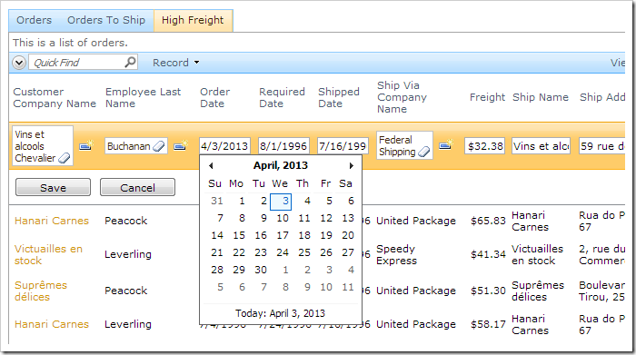 Changing the Order Date of an order.