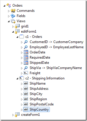 All shipping data fields moved into 'Shipping Information' category.