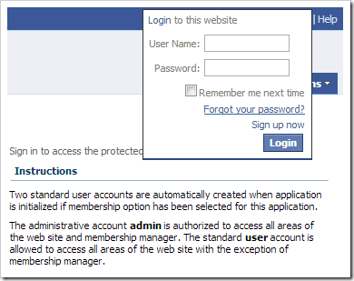 The Forgot your password? link access the Password Recovery form.