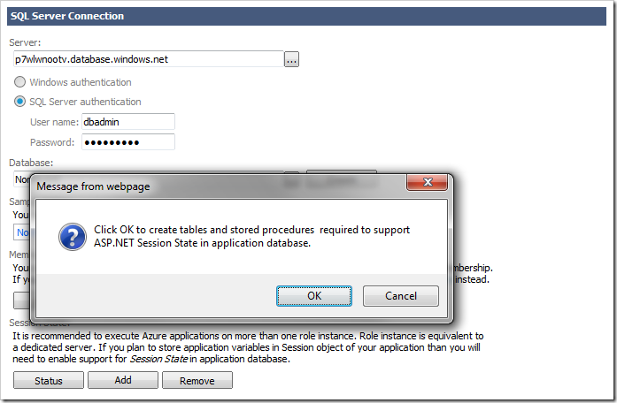 Adding Session State management into the database.