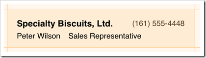 Data card with the fields tagged as 'item-heading', 'item-desc', and 'item-aside' in an app with Touch UI. Responsive tag 'item-label100' hides the label on screens with width less than 100 logical elements.