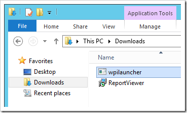 Executing the Web Platform Installer launcher executable.