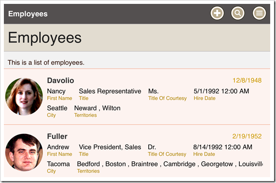 Labels in list are displayed below the field values.