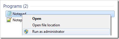 Running the Notepad as an administrator.