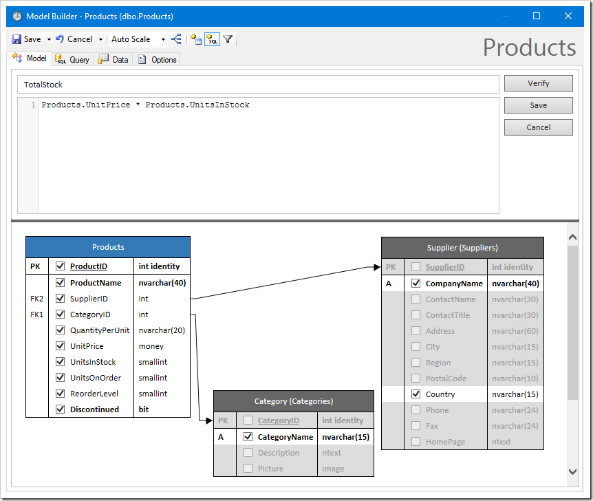 Adding a custom SQL formula field to the data model.